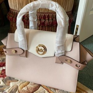 Michael Kors Carmen Color Block Belted Saffiano Leather Satchel